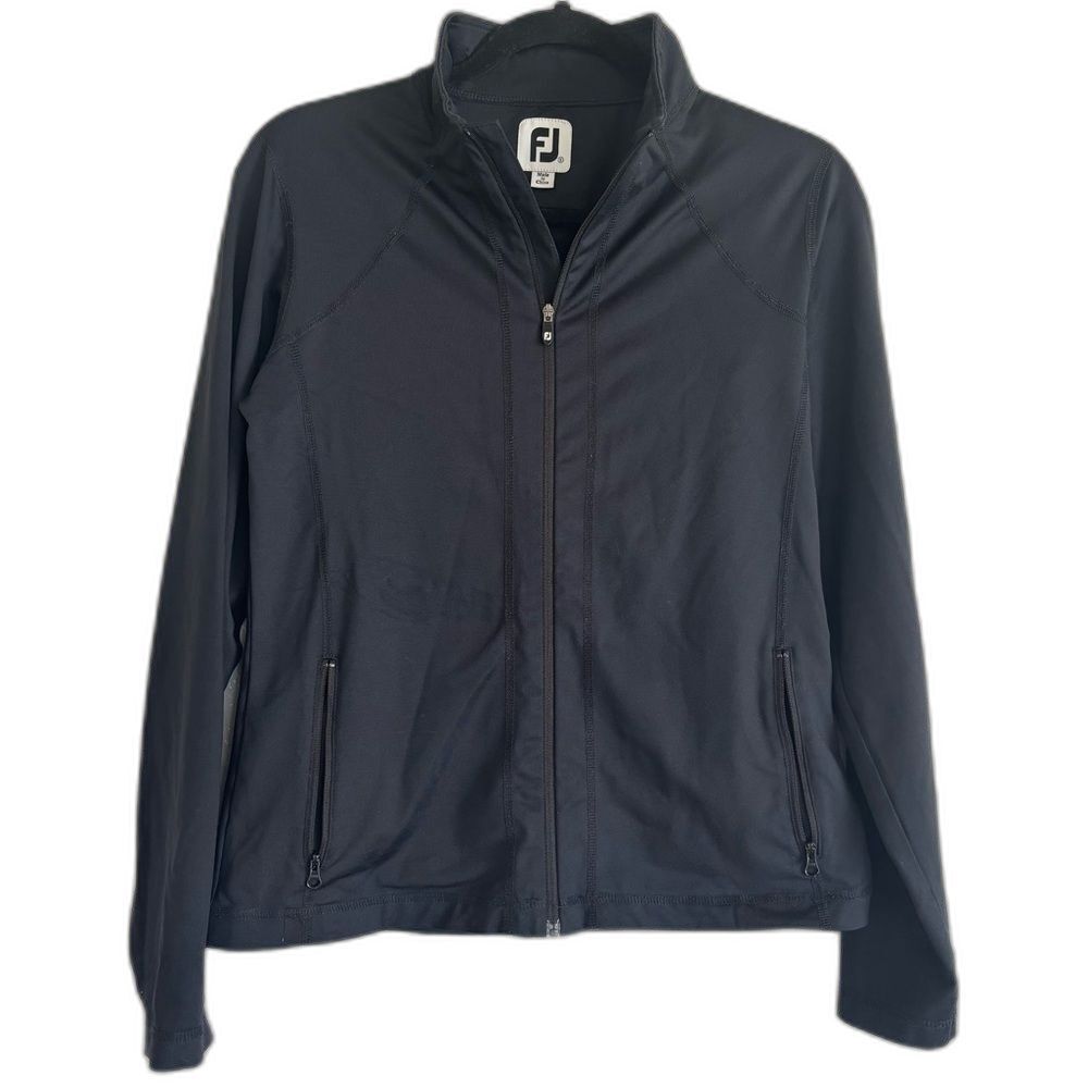Ladies Golf Athletic FootJoy Black Zip Up Lightweight Jacket Small